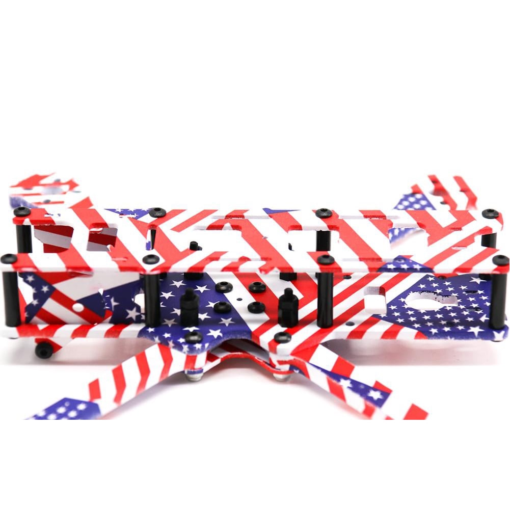TCMMRC Drone Frame X220HV 5inch Wheelbase 220mm Arm 5mm US Flag 3K Carbon Fiber for RC Racing FPV Frame Kit Carbon Fiber with Double Tower Structure Design High-Power Version